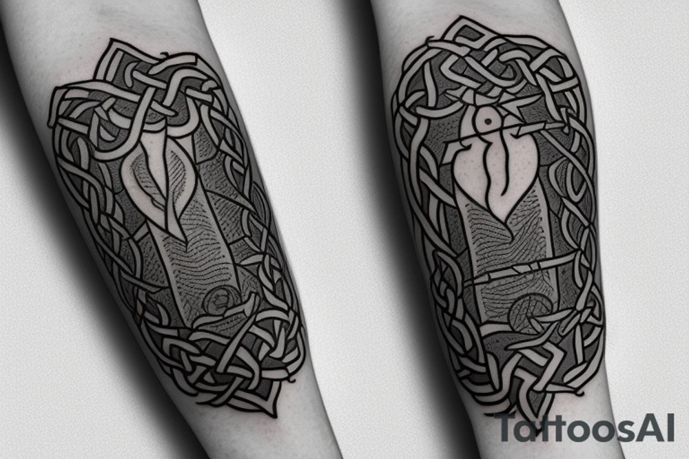 celtic crane armband tattoo idea