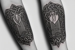 celtic crane armband tattoo idea