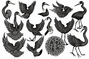 celtic crane armband tattoo idea