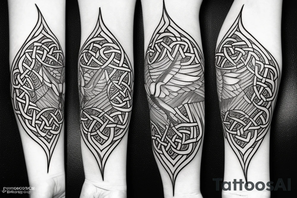celtic crane armband tattoo idea