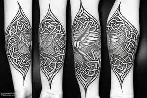 celtic crane armband tattoo idea