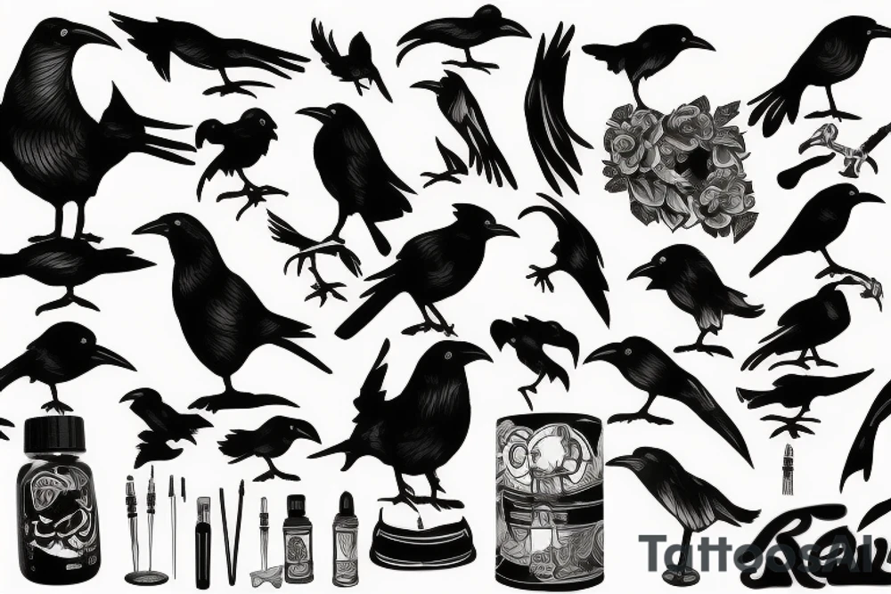 raven tattoo idea