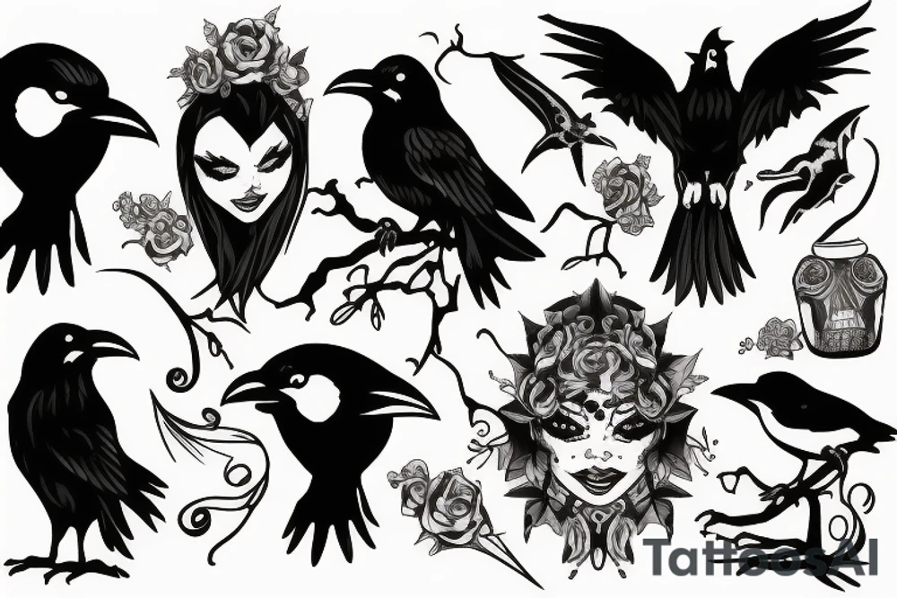raven tattoo idea