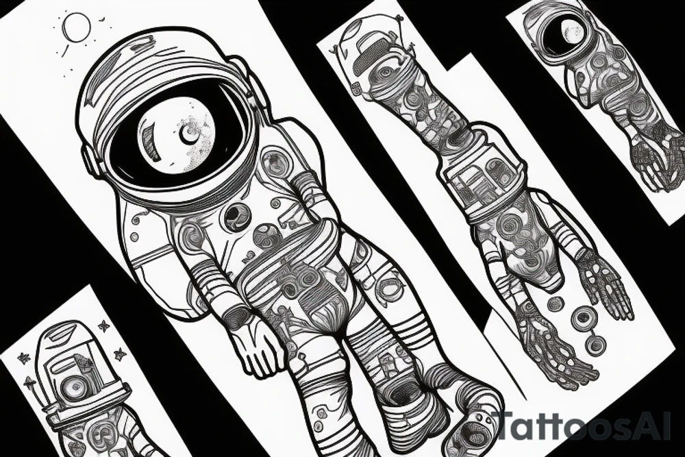 Spaceman, bones, Ctulhu tattoo idea