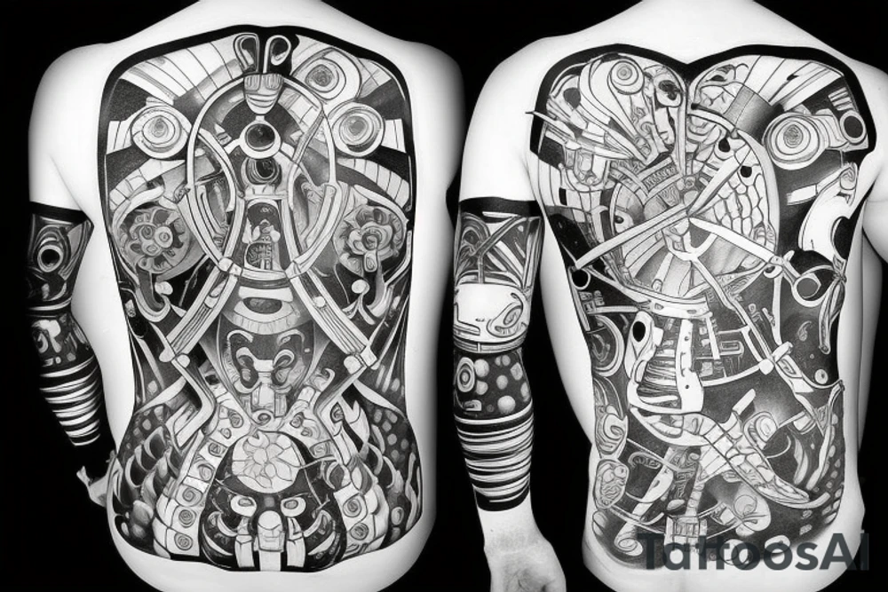 Spaceman, bones, Ctulhu tattoo idea