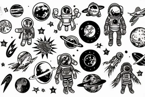 Spaceman, bones, Ctulhu tattoo idea