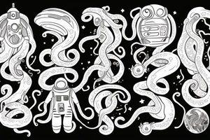 Spaceman, tentacles, Ctulhu tattoo idea