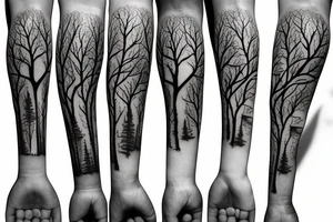 elegant wrap around forearm tree tattoo tattoo idea