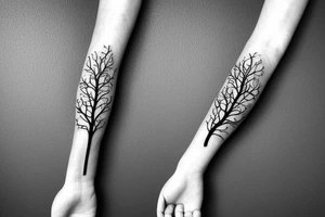 elegant wrap around forearm tree tattoo tattoo idea