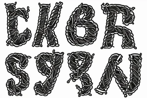 rope with letters tattoo idea