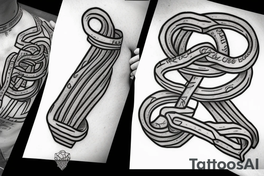 rope with letters tattoo idea
