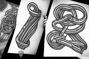 rope with letters tattoo idea