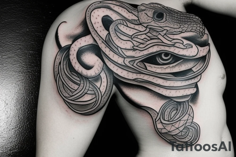 Hanya mask snake tattoo idea
