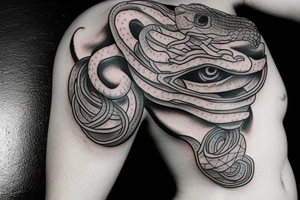 Hanya mask snake tattoo idea