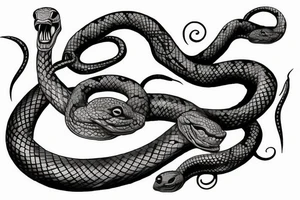 Hanya mask snake tattoo idea