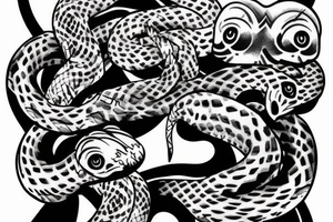 Hanya mask snake tattoo idea