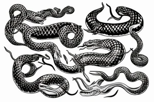Hanya mask snake tattoo idea