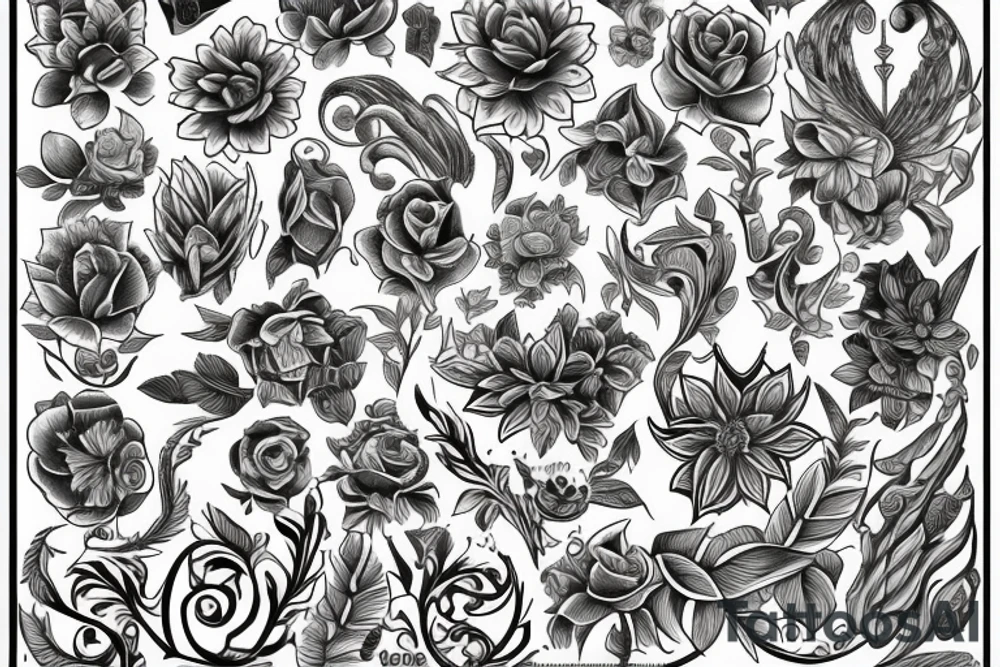 mythological flower tattoo idea