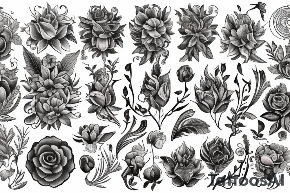 mythological flower tattoo idea