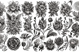 mythological flower tattoo idea