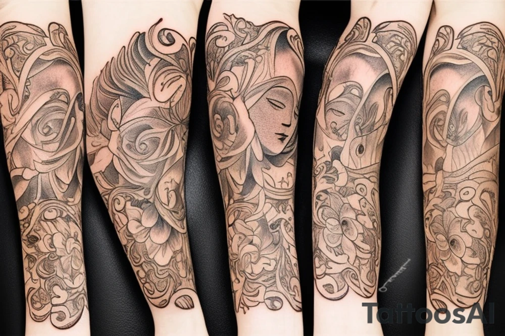 mythological flower tattoo idea