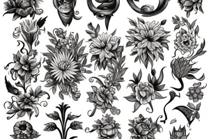mythological flower bush tattoo idea