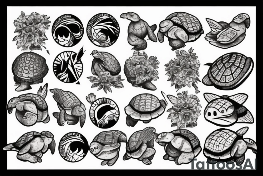 Tortoise surfing tattoo idea