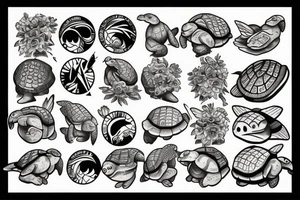 Tortoise surfing tattoo idea