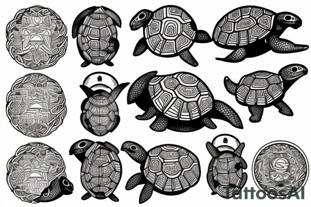 Tortoise surfing tattoo idea