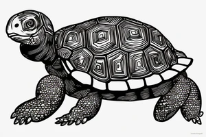 Tortoise standing up on a surfboard tattoo idea