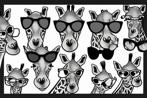 giraffe with sunglasses tattoo idea