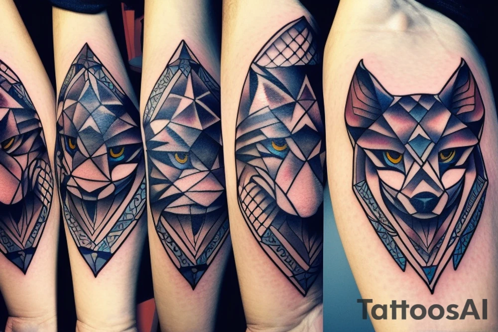 lone wolf with blue eyes tattoo idea