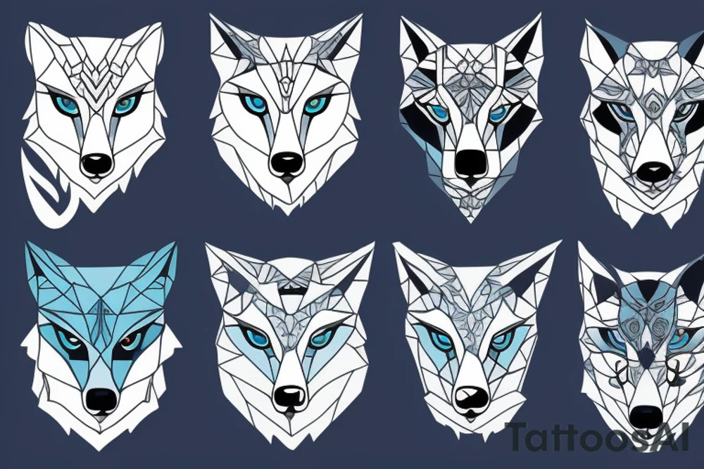 lone wolf blue eyed moon tattoo idea