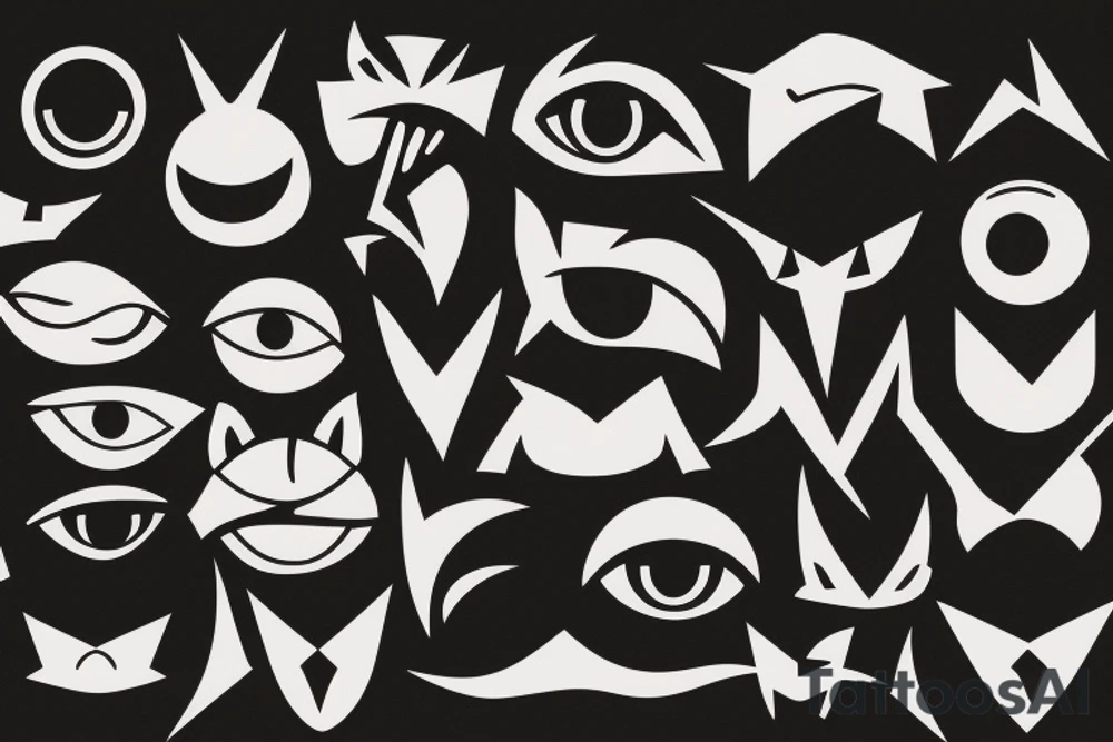 lone wolf red eyed minimalist tattoo idea