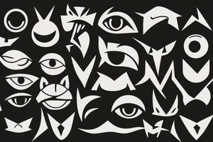 lone wolf red eyed minimalist tattoo idea