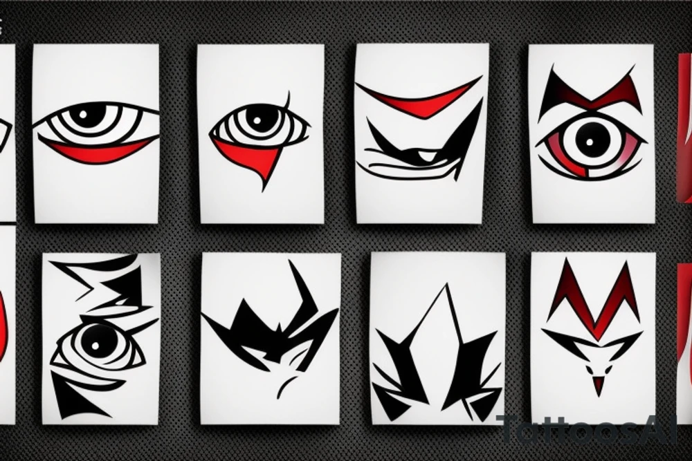 lone wolf red eyed minimalist tattoo idea