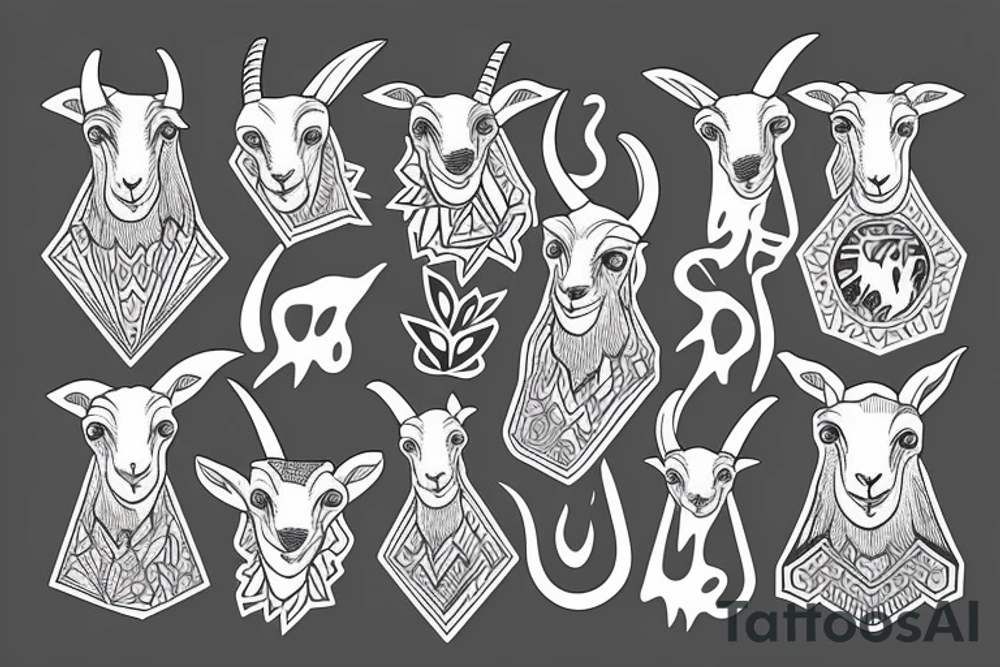 Goat climbing a mountain tattoo idea