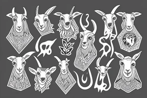 Goat climbing a mountain tattoo idea