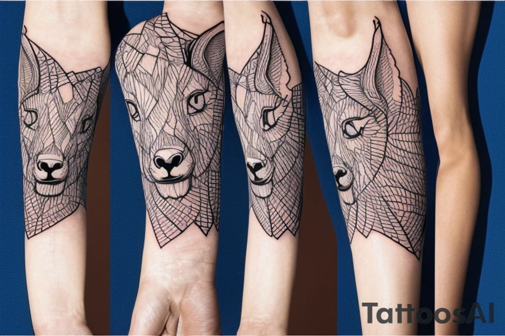 Goat climbing a mountain tattoo idea