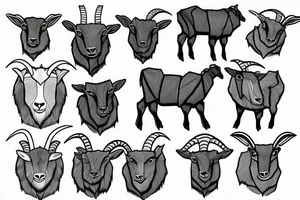 Goat standing on mountain tattoo idea