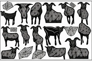 Goat standing on mountain tattoo idea