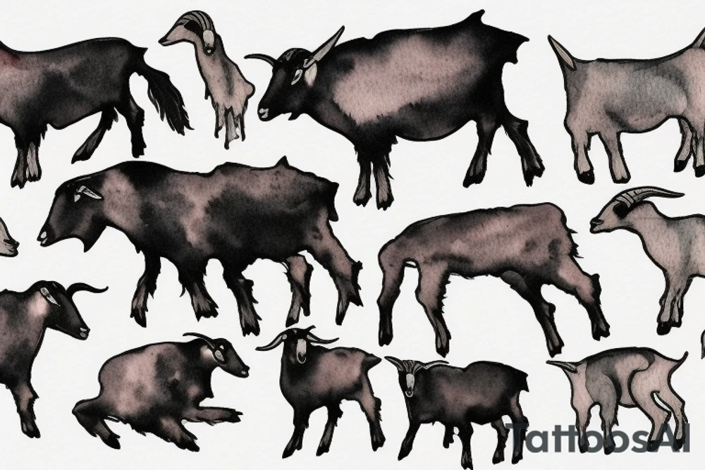 Goat standing on cliff tattoo idea