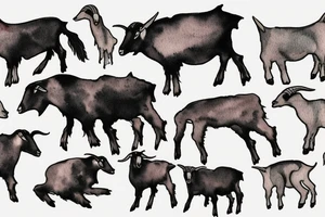 Goat standing on cliff tattoo idea