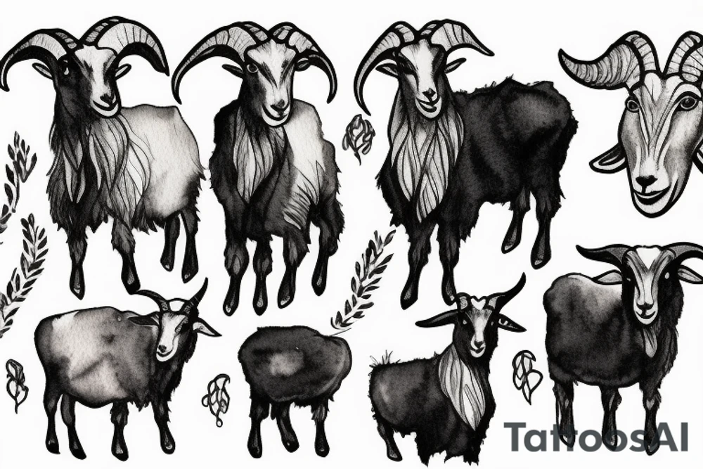 Goat standing on cliff tattoo idea