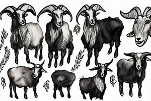 Goat standing on cliff tattoo idea