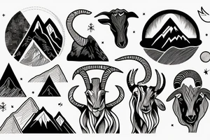 Mountain with a goat tattoo idea