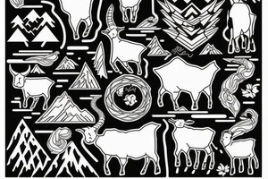 Mountain with a goat tattoo idea