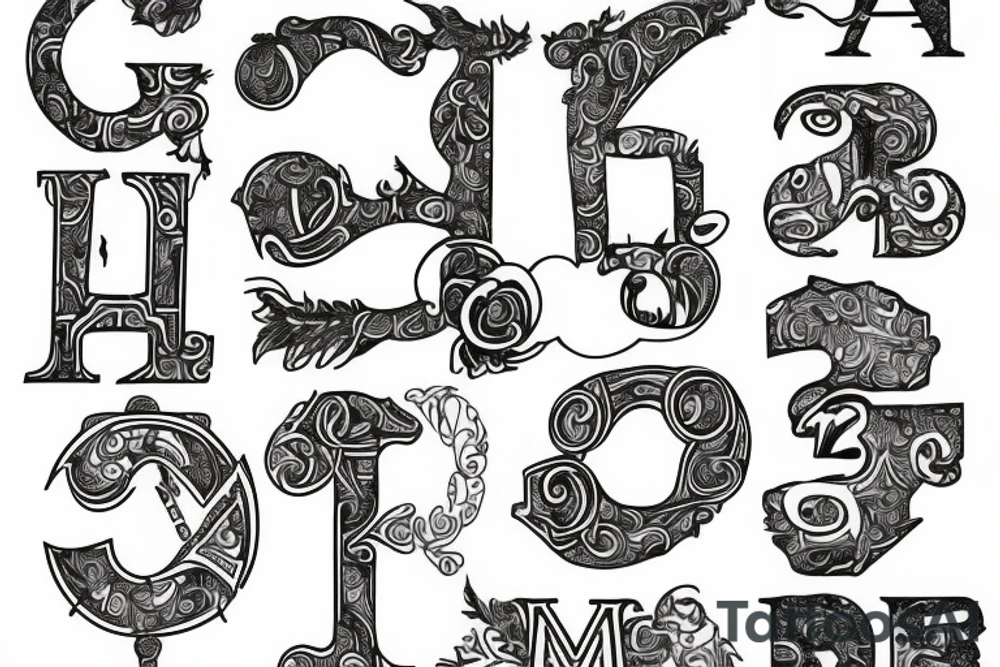 Letters - A and M tattoo idea