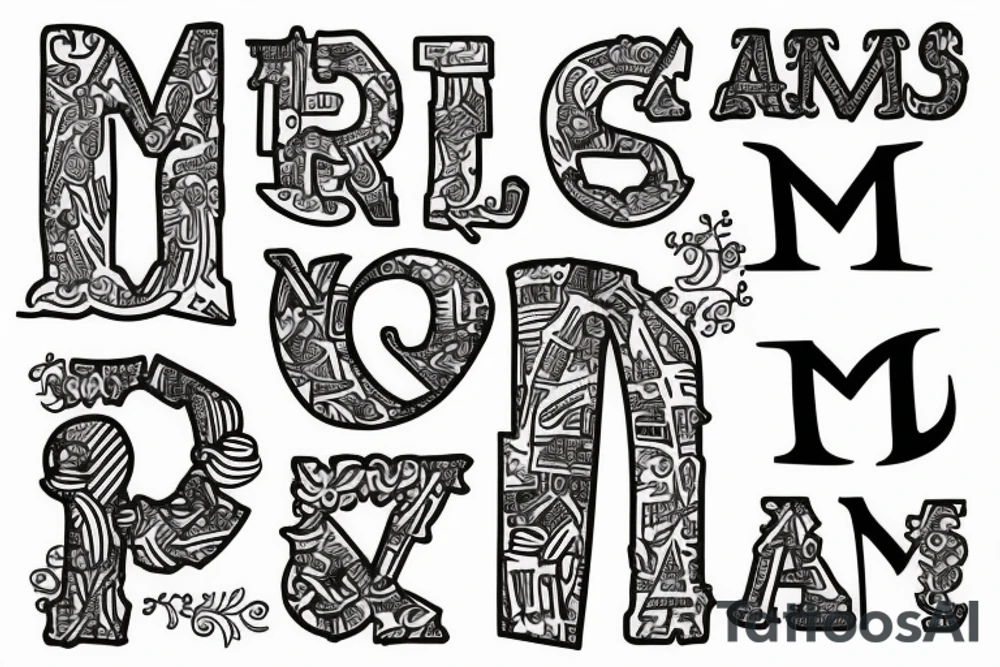 Letters - A and M tattoo idea