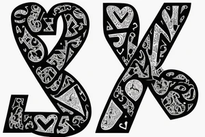 Letters - A and M entangled in each other. Also should include a heart. The letter A should not be easily visible. tattoo idea